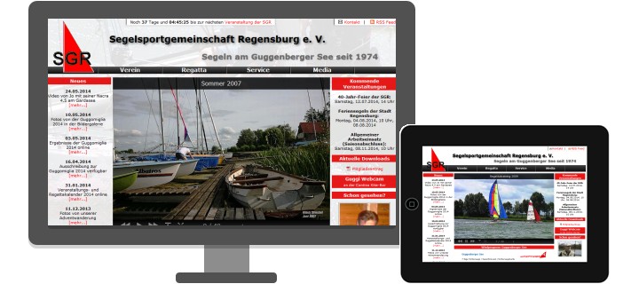 Webseite Segelsportgemeinschaft Regensburg